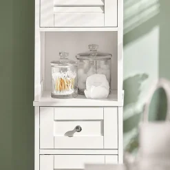 Sobuy Meuble Colonne de Salle de Bain Armoire haute, FRG236-W,* Colonne De Salle De Bains|Meuble De Salle De Bains Faible Profondeur
