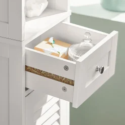 Sobuy Meuble Colonne de Salle de Bain Armoire haute, FRG236-W,* Colonne De Salle De Bains|Meuble De Salle De Bains Faible Profondeur