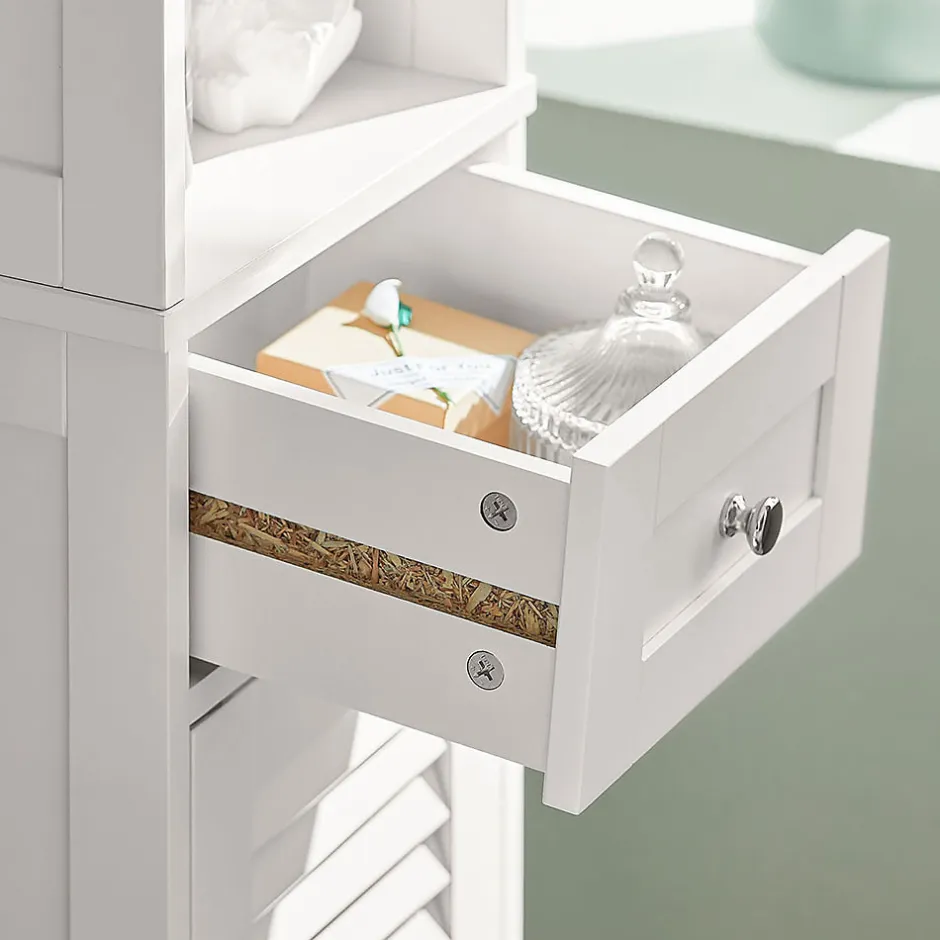 Sobuy Meuble Colonne de Salle de Bain Armoire haute, FRG236-W,* Colonne De Salle De Bains|Meuble De Salle De Bains Faible Profondeur