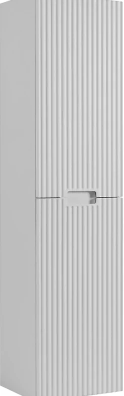 Furnidea Meuble colonne de salle de bain suspendu VENA blanc 36 x 136 cm