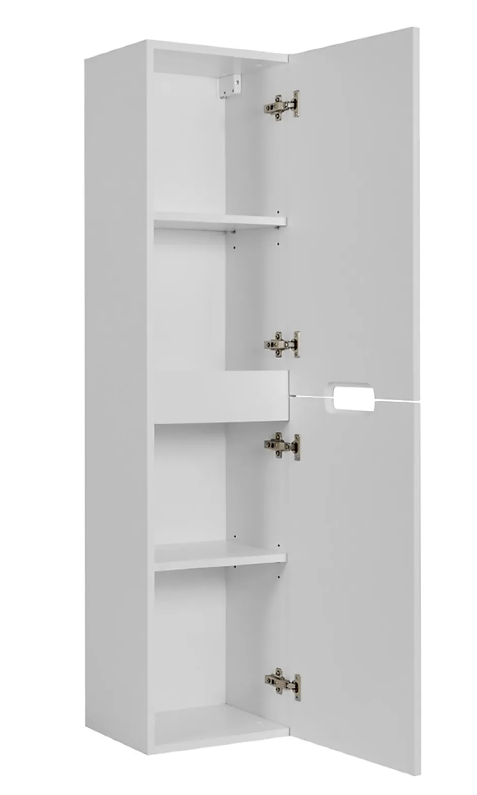 Furnidea Meuble colonne de salle de bain suspendu VENA blanc 36 x 136 cm