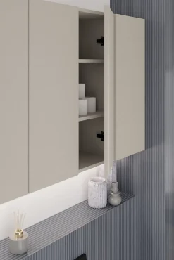 Furnidea Meuble colonne de salle de bain à suspendre DALIA CACHEMIRE 30/80 cm