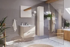 Furnidea Meuble colonne de salle de bain à suspendre DALIA CACHEMIRE 30/80 cm