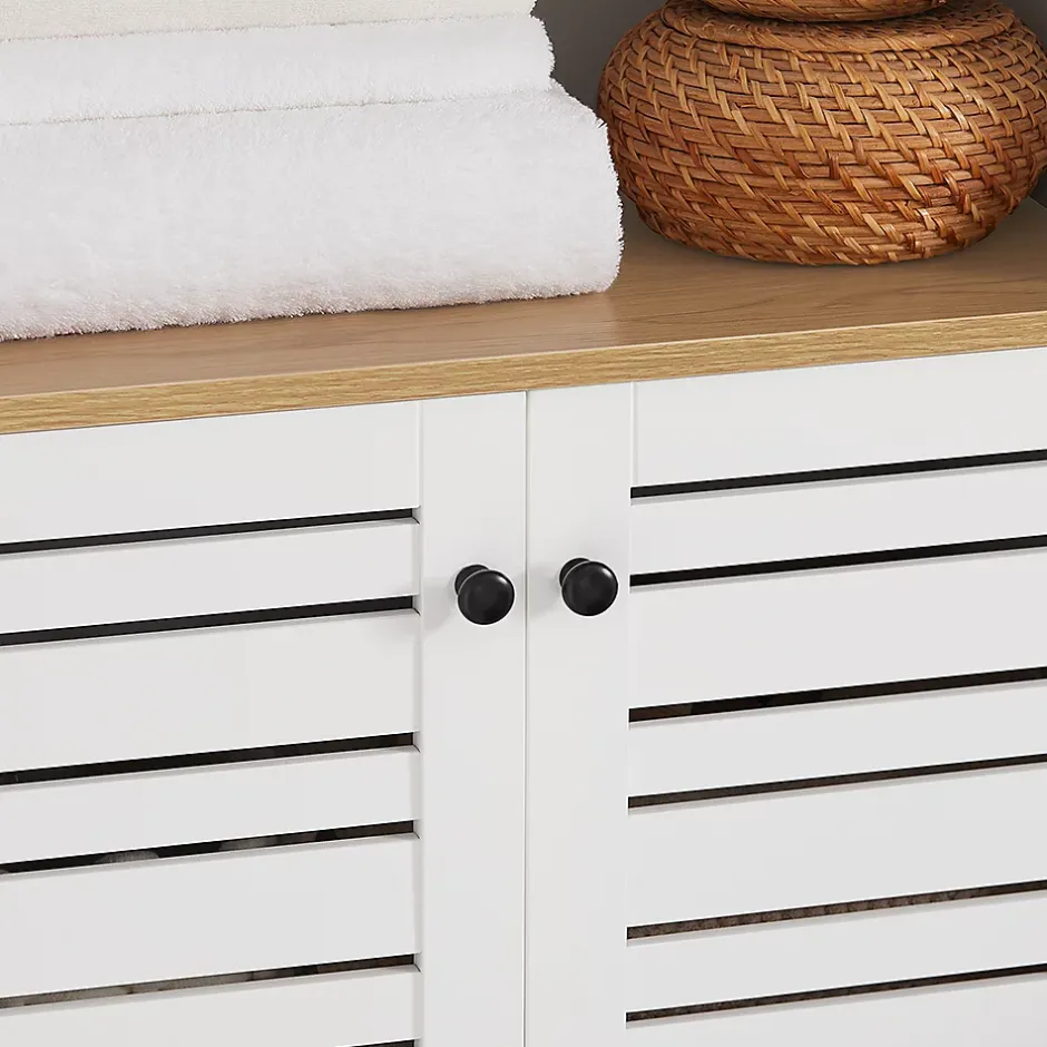 Sobuy Meuble Colonne de Salle de Bain avec 3 Etagères et 2 Portes, BZR44-W,* Meuble De Salle De Bains Faible Profondeur|Colonne De Salle De Bains