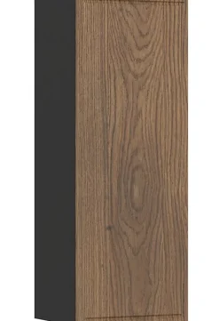 Furnidea Meuble colonne de salle de bain suspendu TALIA CASELLA noir et chêne 30 x 80 cm