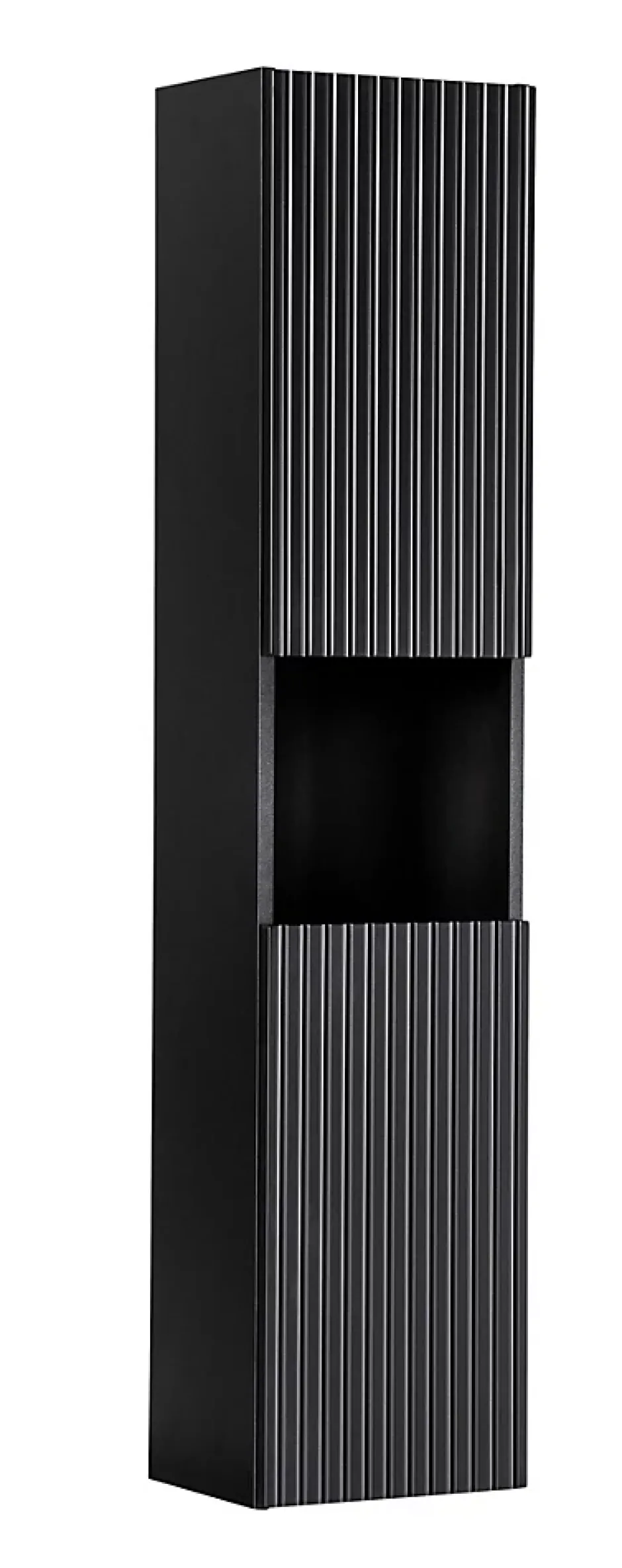 Furnidea Meuble colonne de salle de bain à suspendre NOVA NOIR 30 X 140 cm