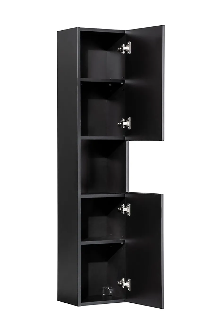 Furnidea Meuble colonne de salle de bain à suspendre NOVA NOIR 30 X 140 cm