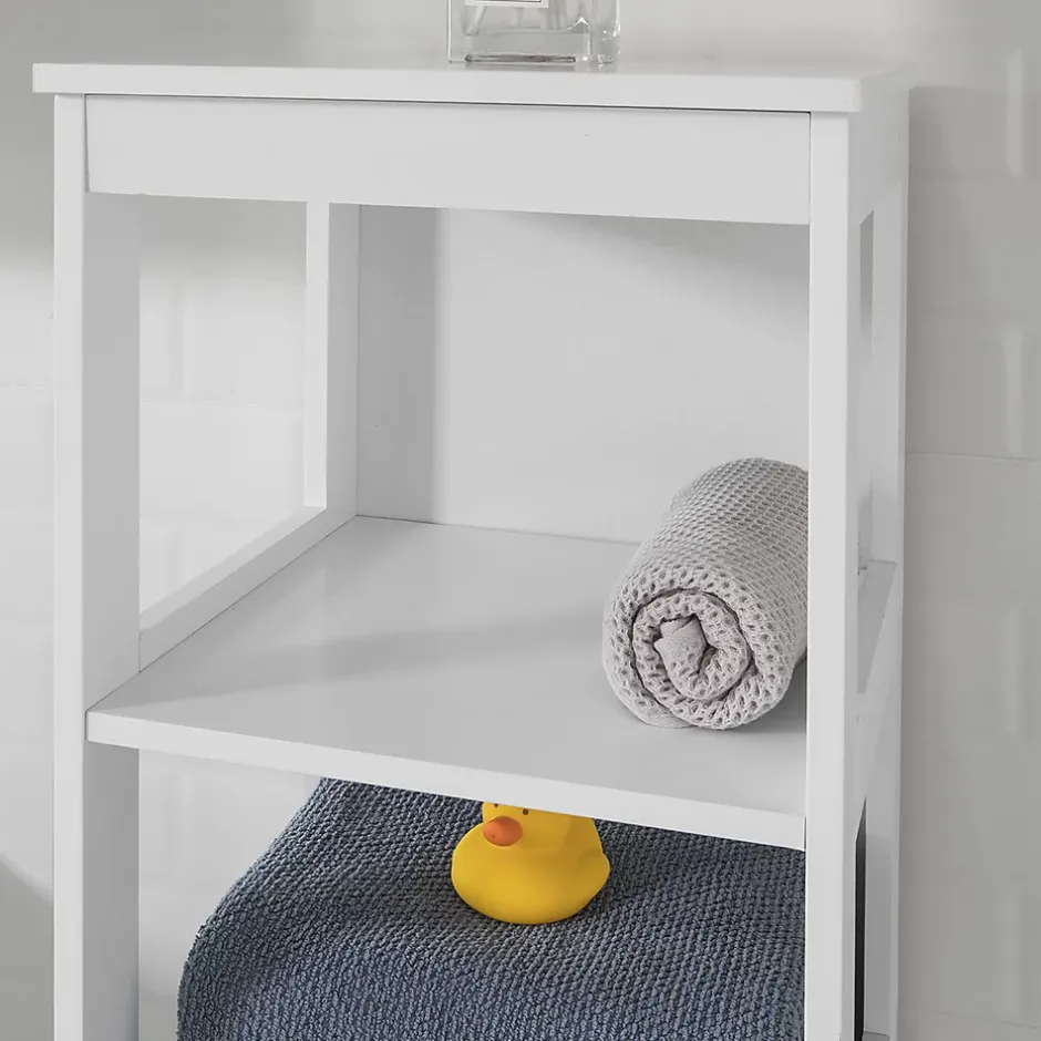 Sobuy Meuble Colonne de Salle de Bain Armoire Haute étagère avec 6 étagères, BZR14-W,* Colonne De Salle De Bains
