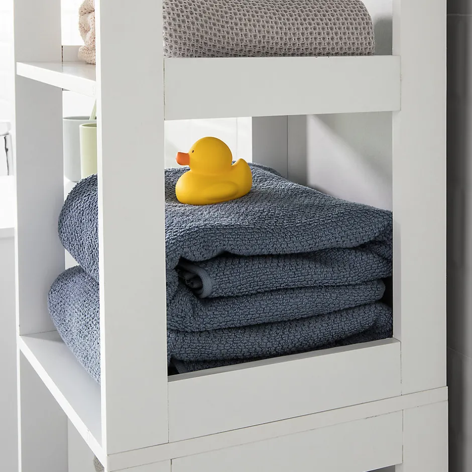 Sobuy Meuble Colonne de Salle de Bain Armoire Haute étagère avec 6 étagères, BZR14-W,* Colonne De Salle De Bains