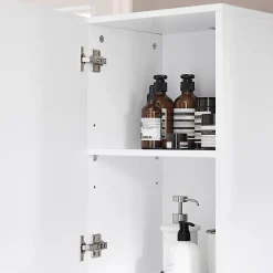 Sobuy Meuble Colonne de Salle de Bain avec 6 Compartiments de Rangement, BZR91-W,* Colonne De Salle De Bains|Meuble De Salle De Bains Faible Profondeur