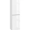 kleankin Meuble colonne rangement salle de bain style contemporain façade laquée 2 portes étagères blanc* Colonne De Salle De Bains