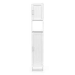IDMarket Meuble colonne salle de bain WALDO 2 portes blanc* Armoire De Salle De Bains