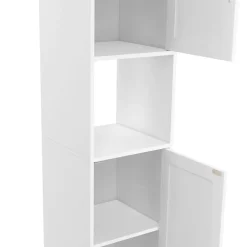 IDMarket Meuble colonne salle de bain WALDO 2 portes blanc* Armoire De Salle De Bains