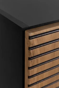 Furnidea Meuble colonne suspendu de salle de bain AURA LOFT noir et chêne 35/136 cm* Colonne De Salle De Bains