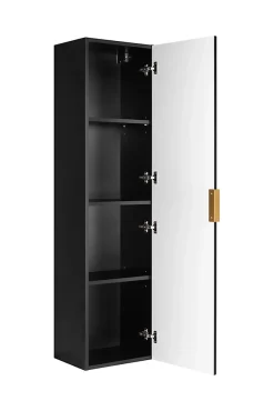Furnidea Meuble colonne suspendu de salle de bain FLOW noir 35 x 136 cm