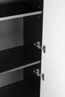 Furnidea Meuble colonne suspendu de salle de bain FLOW noir 35 x 136 cm