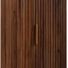 Furnidea Meuble colonne suspendu de salle de bain GLAMOUR coloris noyer foncé 35 x 139 cm* Colonne De Salle De Bains