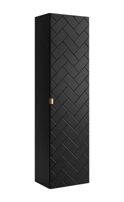 Furnidea Meuble colonne suspendu de salle de bain MADIS NOIR 35 X 136 cm G* Colonne De Salle De Bains