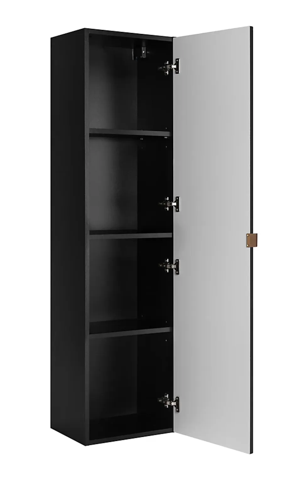 Furnidea Meuble colonne suspendu de salle de bain MADIS NOIR 35 X 136 cm G* Colonne De Salle De Bains