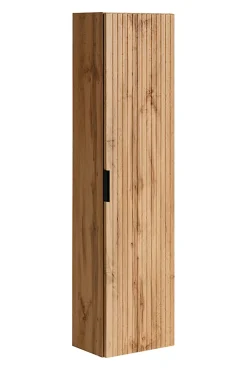 Furnidea Meuble colonne suspendu de salle de bain ADEL CHÊNE 35 x 140 cm