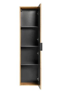 Furnidea Meuble colonne suspendu de salle de bain ADEL CHÊNE 35 x 140 cm