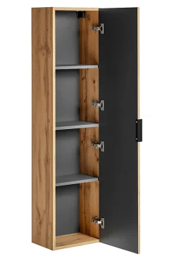 Furnidea Meuble colonne suspendu de salle de bain ADEL CHÊNE 35 x 140 cm