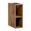 Meublorama Meuble de rangement additionnel sous vasque KINOKO 2 portes Chene clair L20 x P57 x H46 cm Meuble suspendu* Plan Double Vasque