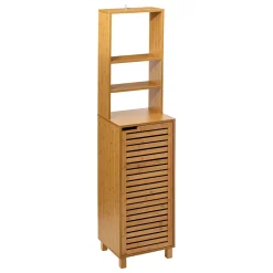 5Five Meuble de rangement Colonne en Bambou 1 Porte H 168 cm