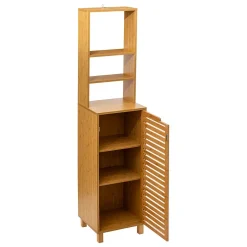 5Five Meuble de rangement Colonne en Bambou 1 Porte H 168 cm