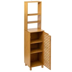 5Five Meuble de rangement Colonne en Bambou 1 Porte H 168 cm