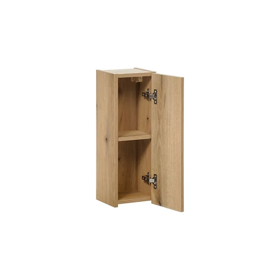 Meublorama Meuble de rangement de salle de bain VANO 1 porte Coloris chene L20 x P57 x H18 cm Meuble suspendu