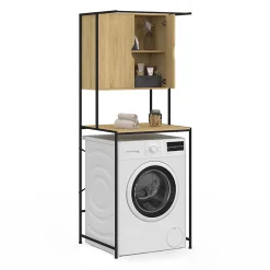 IDMarket Meuble de rangement dessus machine à laver avec placard DETROIT design industriel