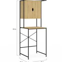 IDMarket Meuble de rangement dessus machine à laver avec placard DETROIT design industriel