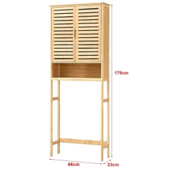 [En.Casa] Meuble de rangement Geta pour WC à 2 portes 170 x 66 x 23 cm en.casa