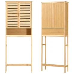 [En.Casa] Meuble de rangement Geta pour WC à 2 portes 170 x 66 x 23 cm en.casa