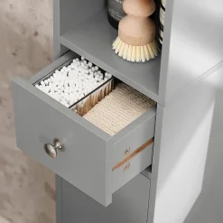 Sobuy Meuble de Rangement Meuble Colonne Armoire de Toilette, BZR34-HG,* Meuble De Salle De Bains Faible Profondeur|Colonne De Salle De Bains