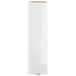 Meublorama Meuble de rangement NALYA 75 cm Blanc brillant et chene clair Elément mural compact* Armoire De Salle De Bains