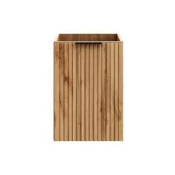 Meublorama Meuble de rangement NOXERA 40 cm Avec panier à linge Coloris chene wotan Meuble suspendu