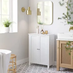 Calicosy Meuble de rangement salle de bain avec 2 portes - L60 cm* Etagère Salle De Bains