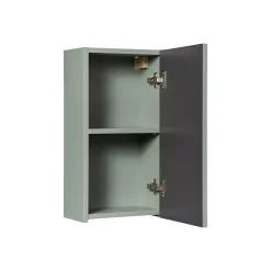 Meublorama Meuble de rangement salle de bain ELVINA 1 porte H57 cm Vert sauge pastel Meuble suspendu* Armoire De Salle De Bains