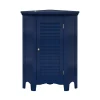 Teamson Home Meuble de rangement sur pied effet bois bleu porte persienne