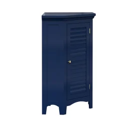Teamson Home Meuble de rangement sur pied effet bois bleu porte persienne