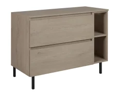 3xE Living Meuble de salle de bain 100 cm (80+20) avec plan de travail supérieur + pieds meuble, Couleur: Chêne Foncé, 100 x 46 x 80,7 cm* Lave-Mains
