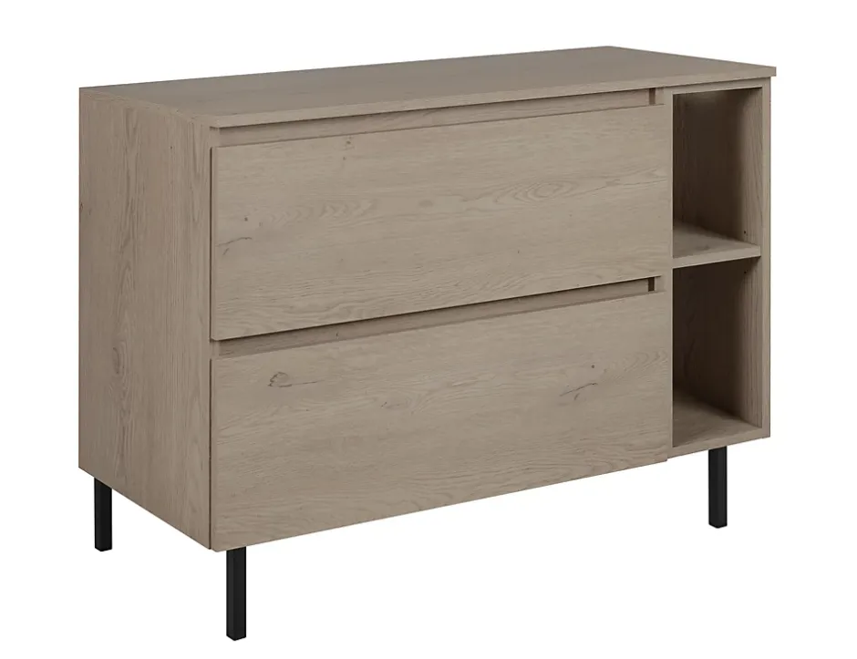 3xE Living Meuble de salle de bain 100 cm (80+20) avec plan de travail supérieur + pieds meuble, Couleur: Chêne Foncé, 100 x 46 x 80,7 cm* Lave-Mains
