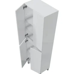 Generic Meuble de salle de bain - double colonne - Blanc brillant - 4 portes - L60 x P35 x H182 cm - DESTAL* Colonne De Salle De Bains