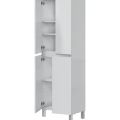 Generic Meuble de salle de bain - double colonne - Blanc brillant - 4 portes - L60 x P35 x H182 cm - DESTAL* Colonne De Salle De Bains