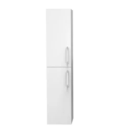 AICA Sanitaire Meuble de salle de bain 2 portes, colonne de salle de bain 30x27x142 cm, armoire murale blanche,* Armoire De Salle De Bains