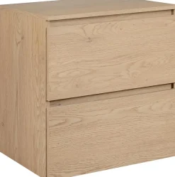 3xE Living Meuble de salle de bain 60 cm avec plan de travail supérieur + pieds meuble, Couleur : Chêne Clair, 60 x 46 x 80,7 cm* Lave-Mains