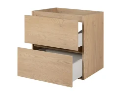 3xE Living Meuble de salle de bain 60 cm, Couleur : Chêne Clair, 60 x 46 x 60,7 cm, sans plan de travail