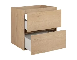 3xE Living Meuble de salle de bain 60 cm, Couleur : Chêne Clair, 60 x 46 x 60,7 cm, sans plan de travail